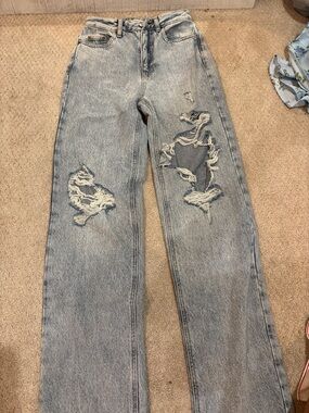 PacSun Women's Light Blue Distressed Boyfriend Jeans